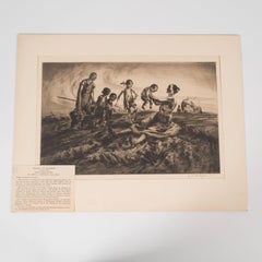 „Gruppe von Figuren“:: eine signierte Original-Radierung von John E. Costigan