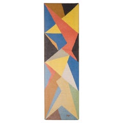 Dynamic Mid-Century Modernist Geometric Tapestry Wall Hanging