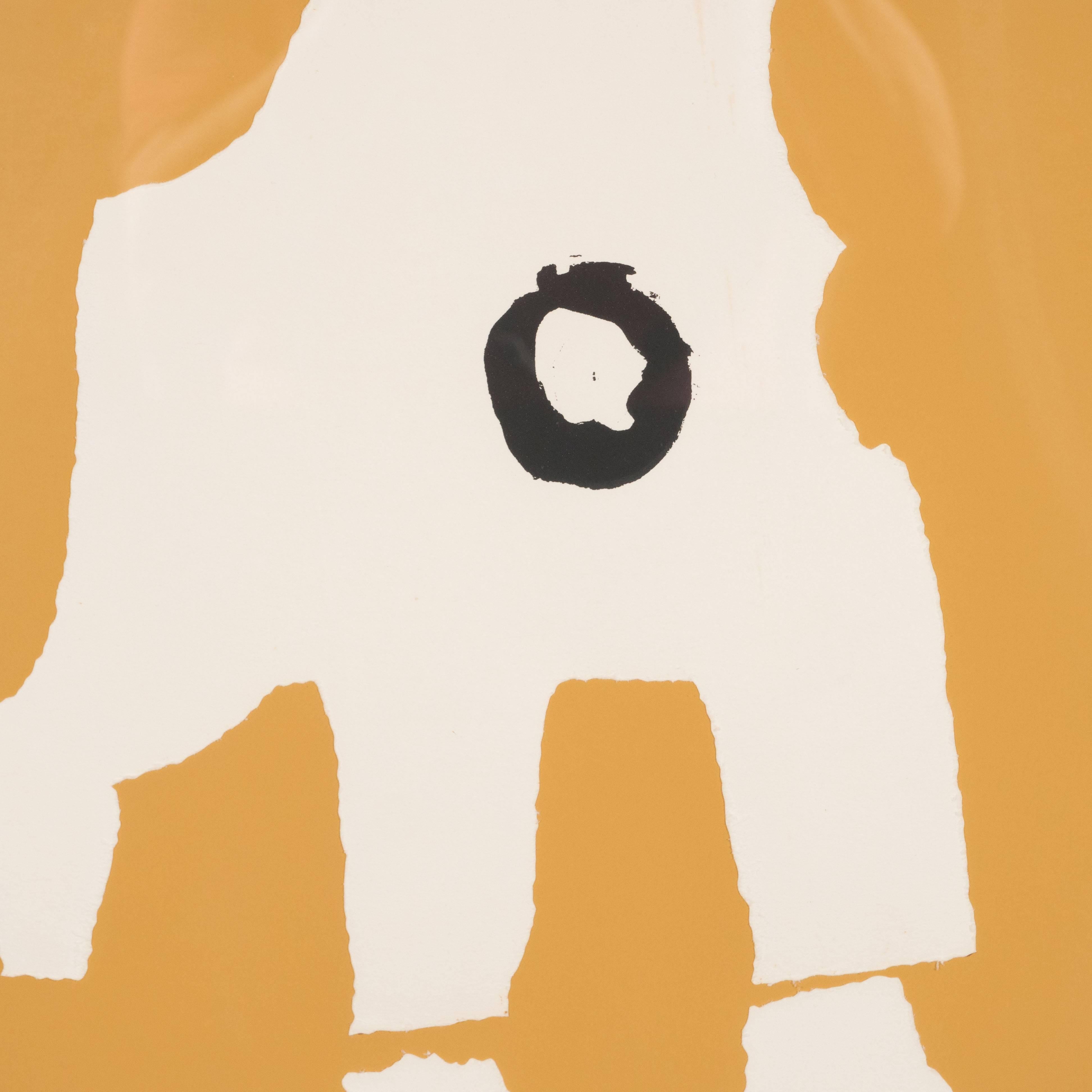 Untitled- From Ten Works X Ten Painters  - Beige Abstract Print by Robert Motherwell