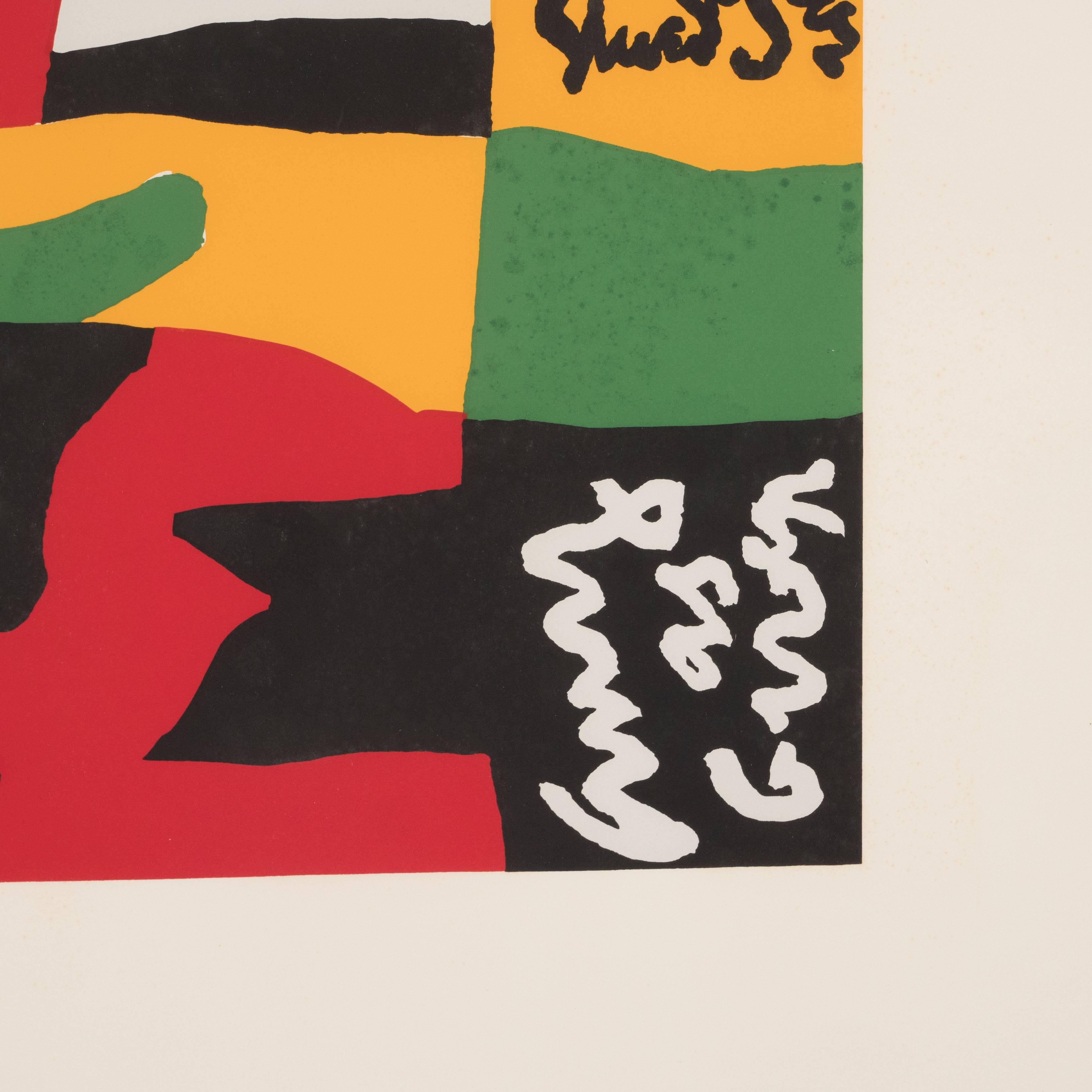 Untitled-  Screen Print in Colors from the Portfolio Ten Works x Ten Painters - Beige Abstract Print by Stuart Davis