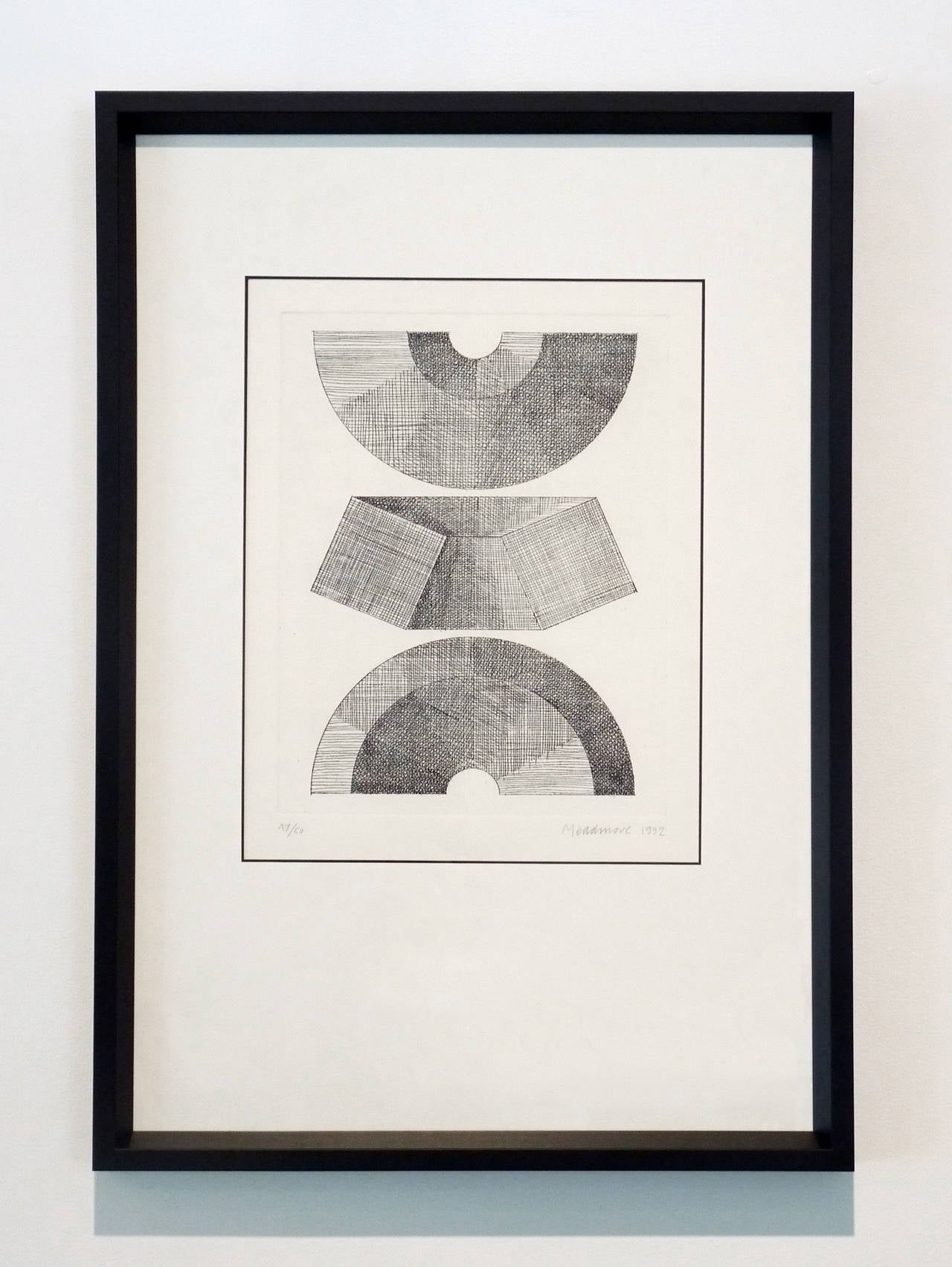 Clement Meadmore Abstract Print - Three Views of Half Circle Module