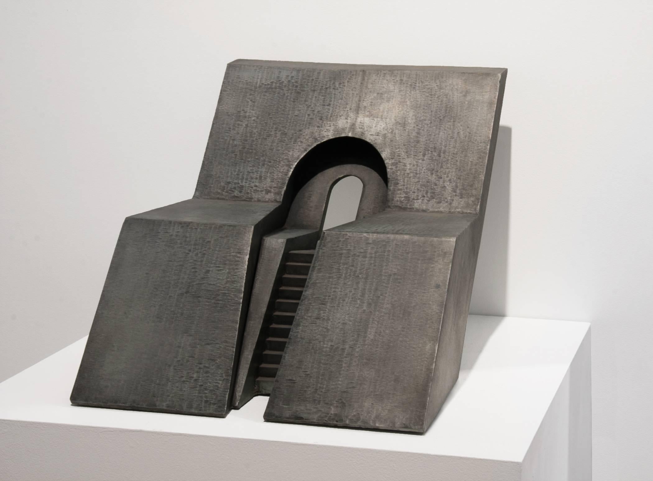 House of the Poet, one-of-a-kind steel sculpture - Sculpture by Bella Feldman