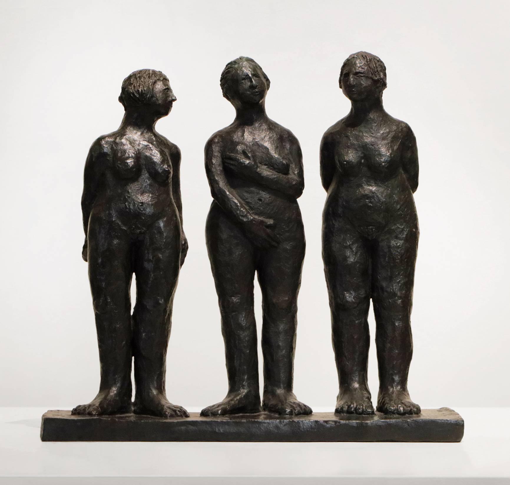 Claude Roux Figurative Sculpture - Triplettes (Triplets)