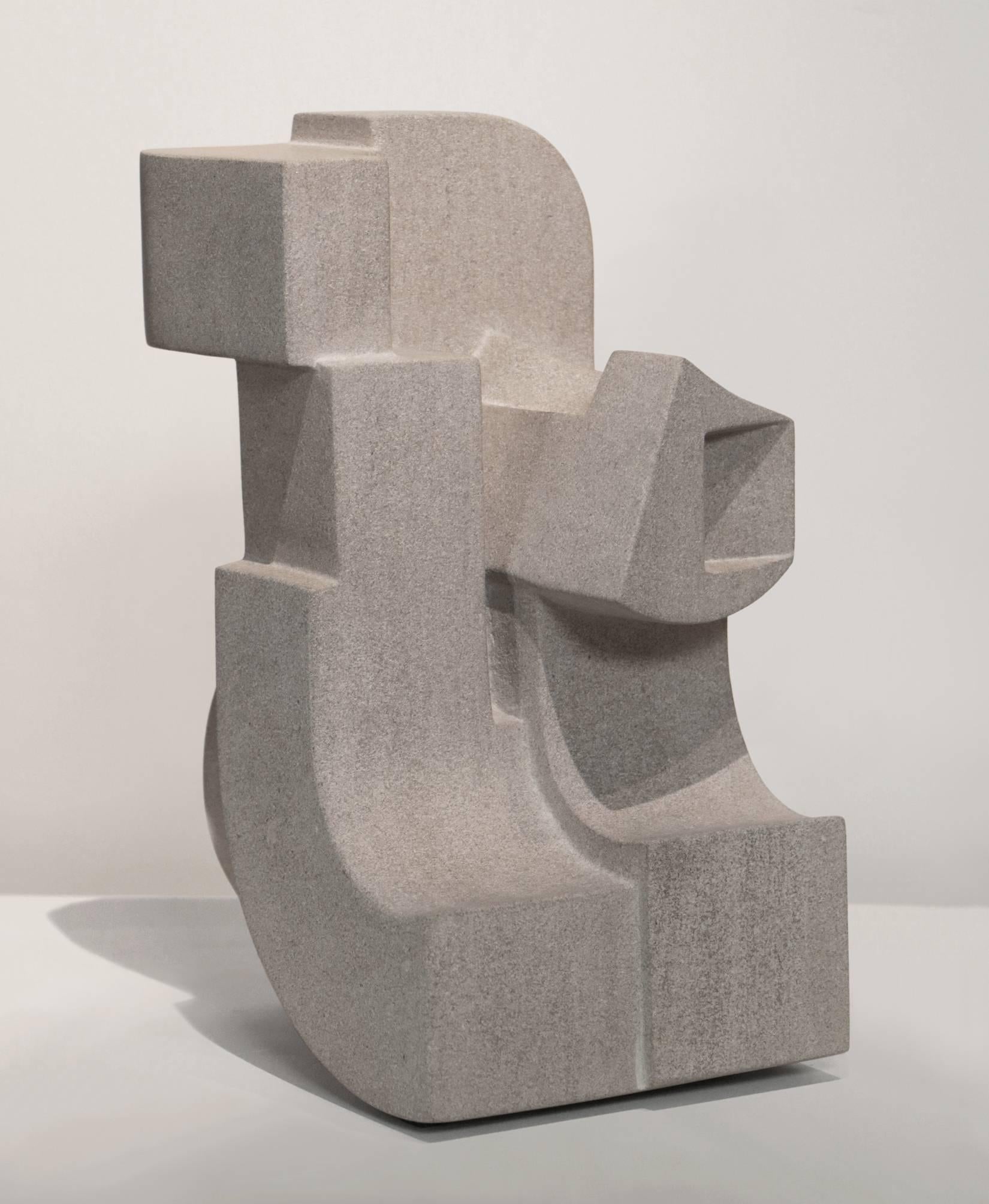 Unique pedestal sculpture hand-carved from Indiana Limestone.

Jeff Metz creates abstract sculptures from a single block of limestone with a mix of pre-meditated and spontaneous actions. He uses both pneumatic and hand tools to achieve his unique