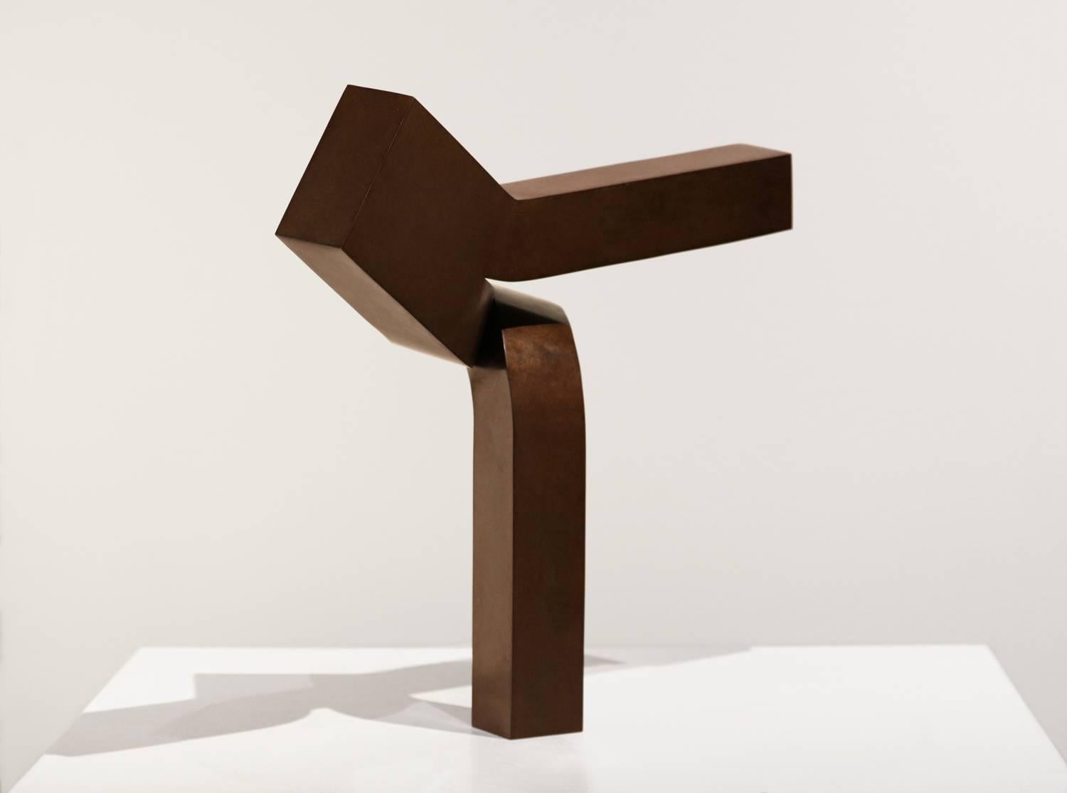 Outspread - Gold Abstract Sculpture by Clement Meadmore