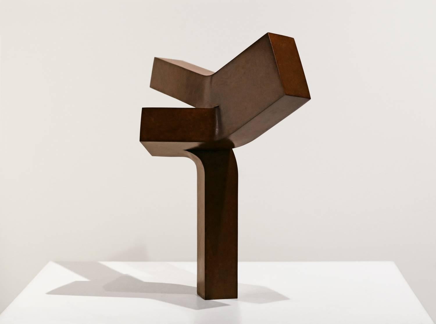 OUTSPREAD is a fabricated bronze sculpture finished with a rich 