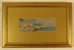 Coastal View Near Marseilles France Watercolour Painted 1850 by Thomas Hart FSA