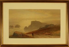 Cape Cornwall From Carn Gloose Road Watercolour  Painted in 1880 by Thomas Hart