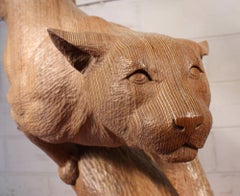 Life Sized Puma Carving By Bill Prickett