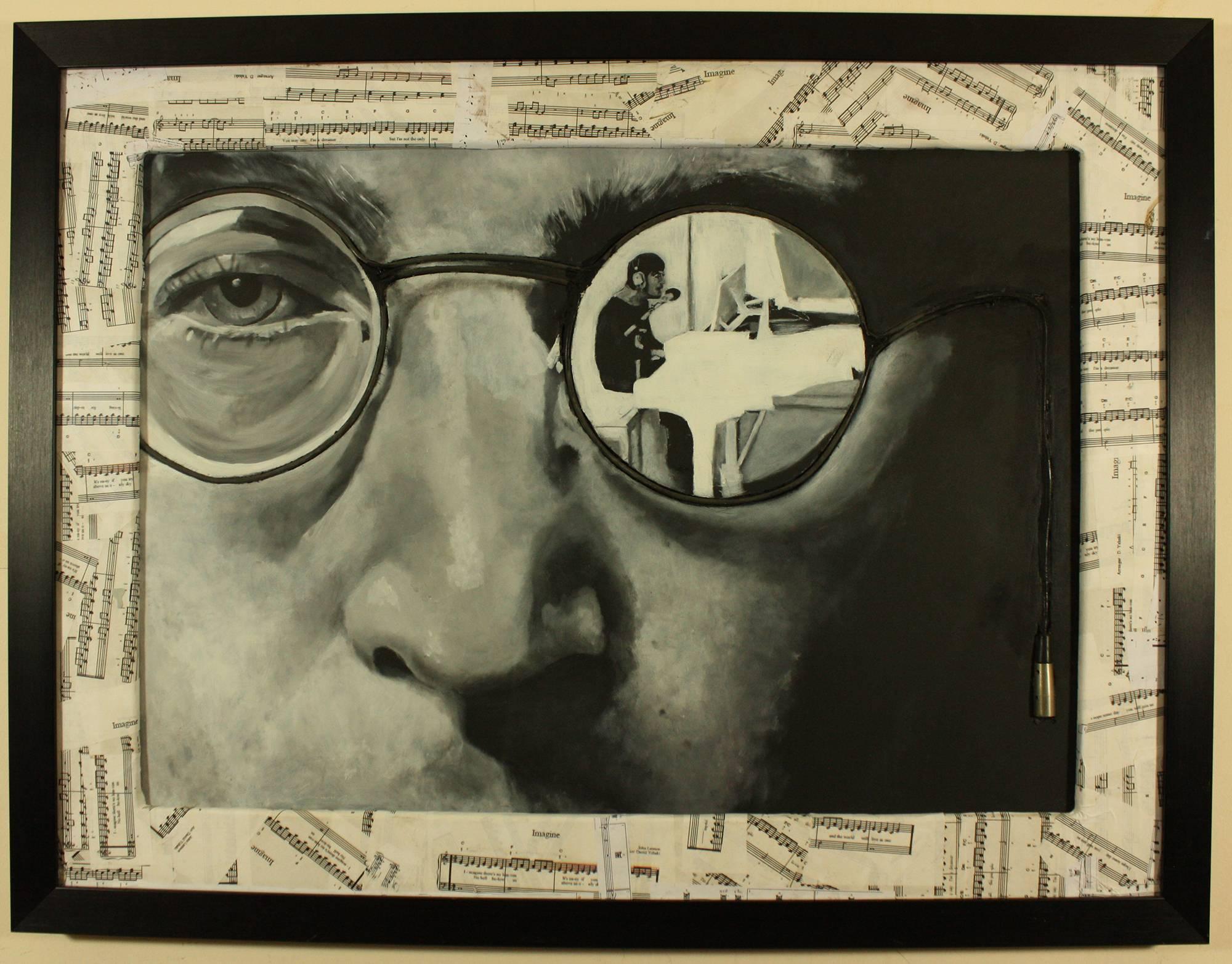 John Lennon "Wired" - Mixed Media Art by James Wilkinson