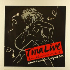 Vintage Original Artwork for Acetate Window Stickers for Tina Turner Live in Europe