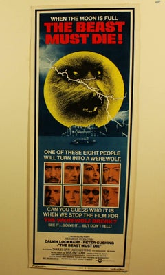 Vintage THE BEAST MUST DIE 1974 Horror Film Poster
