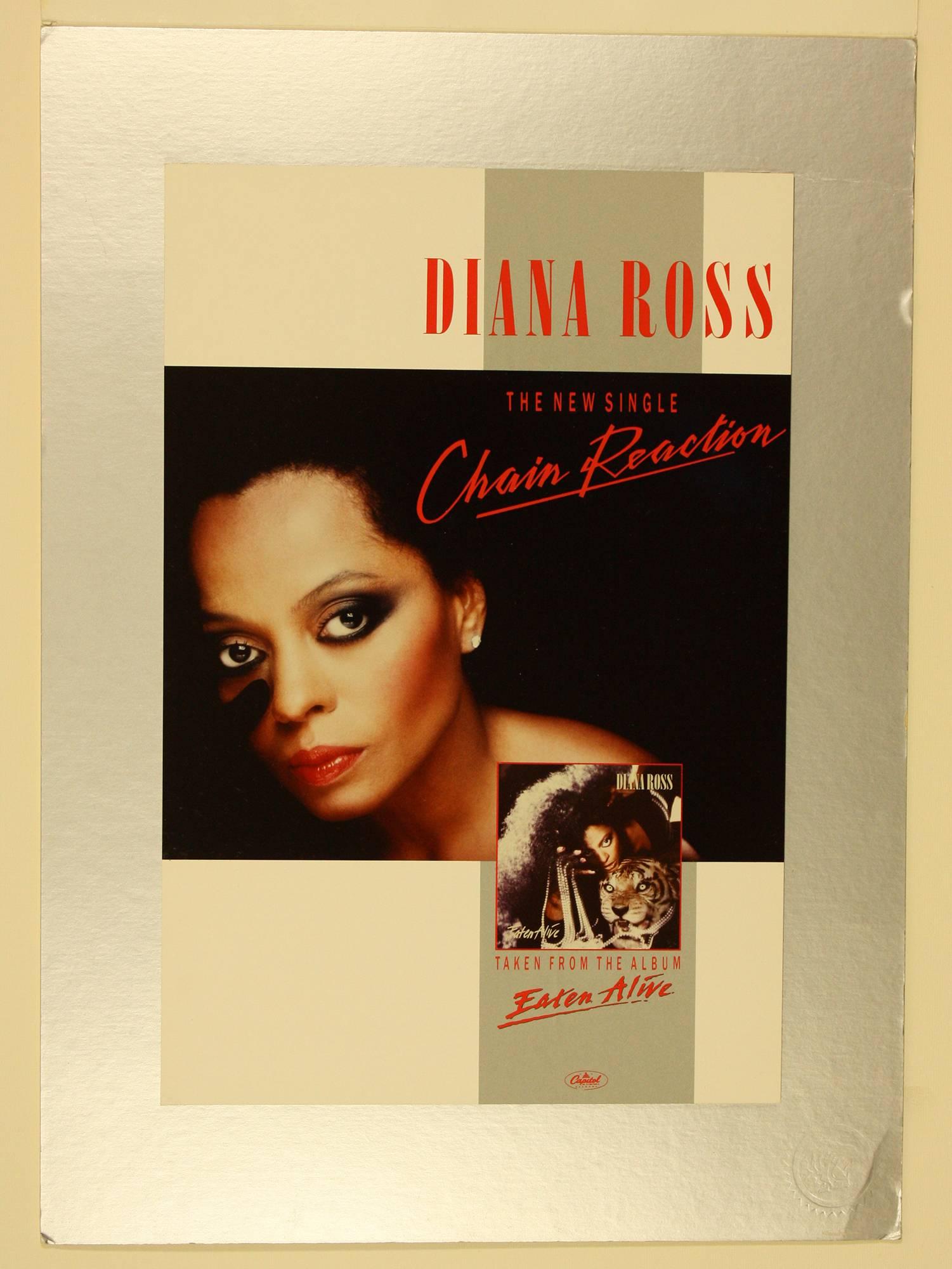 DIANA ROSS  20 x 30 Chain Reaction poster visual final version with stamp  - Art by Unknown