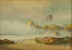 Mist at Asparagus Island and Bishop Rock, Kynance Cove by Claude Montague Hart