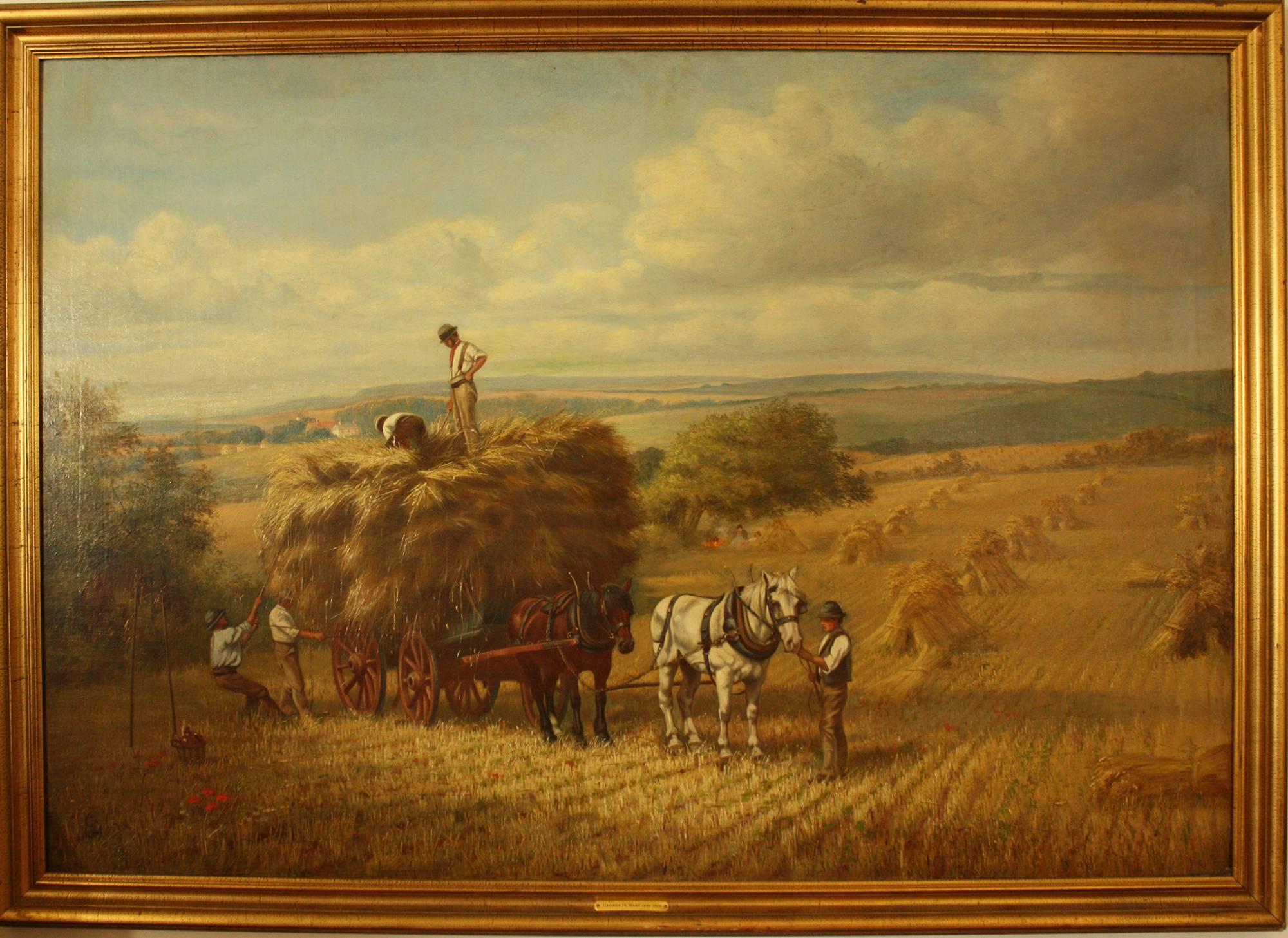 George H. Hart Landscape Painting - The Harvest