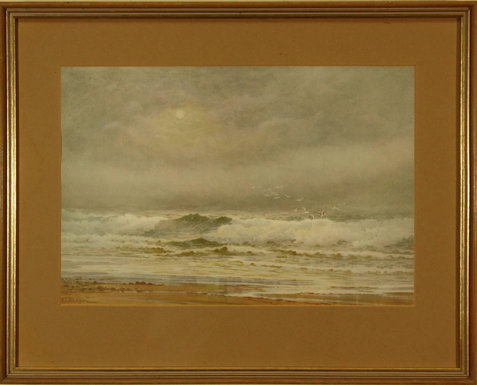 Surf and Gulls - Painting by Claude Montague Hart
