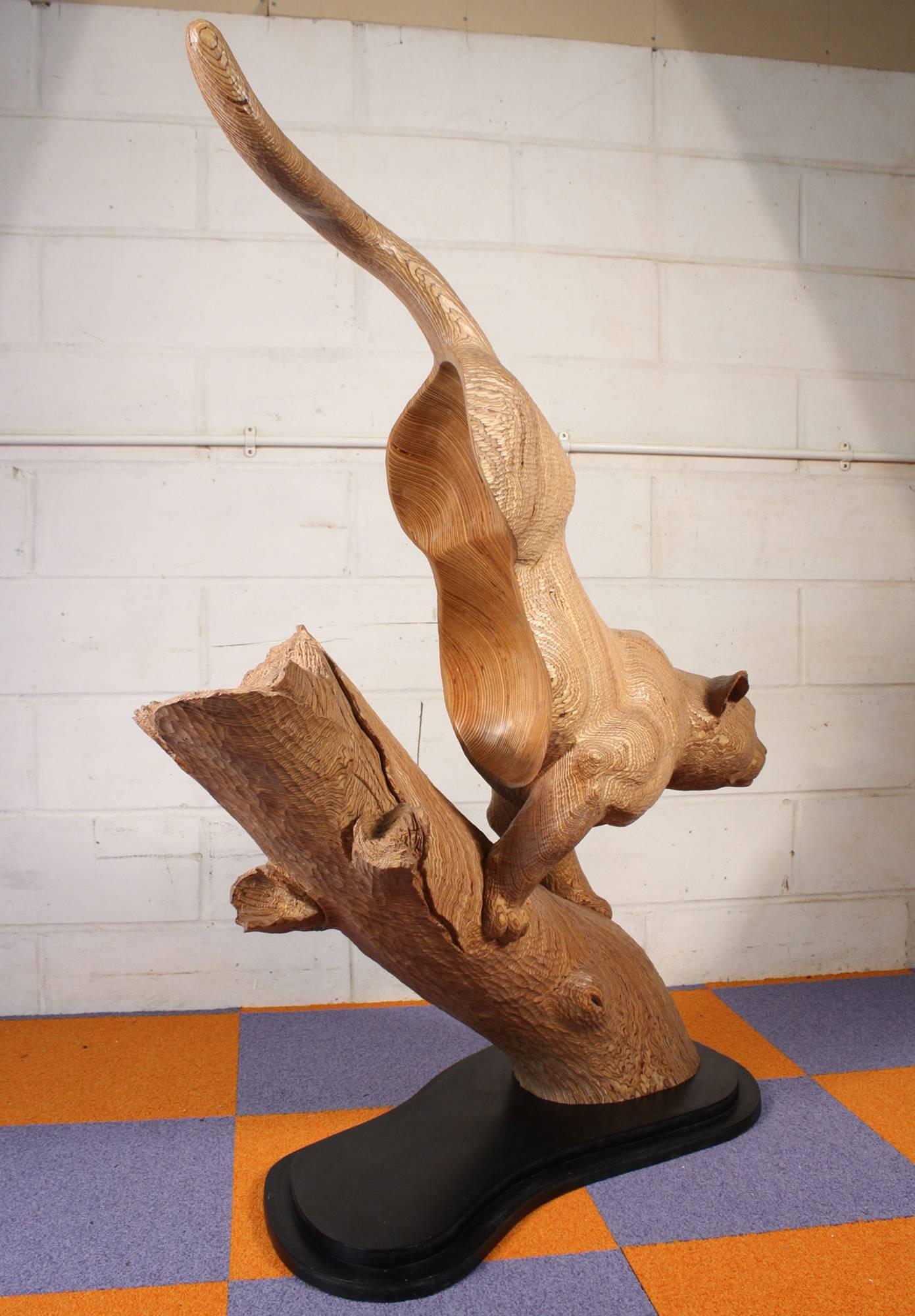 Life Sized Puma Carving By Bill Prickett For Sale 1