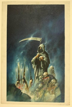 MELVIN GRANT URIAH HEEP Original Artwork Oil on Board by for 1985 Anthology