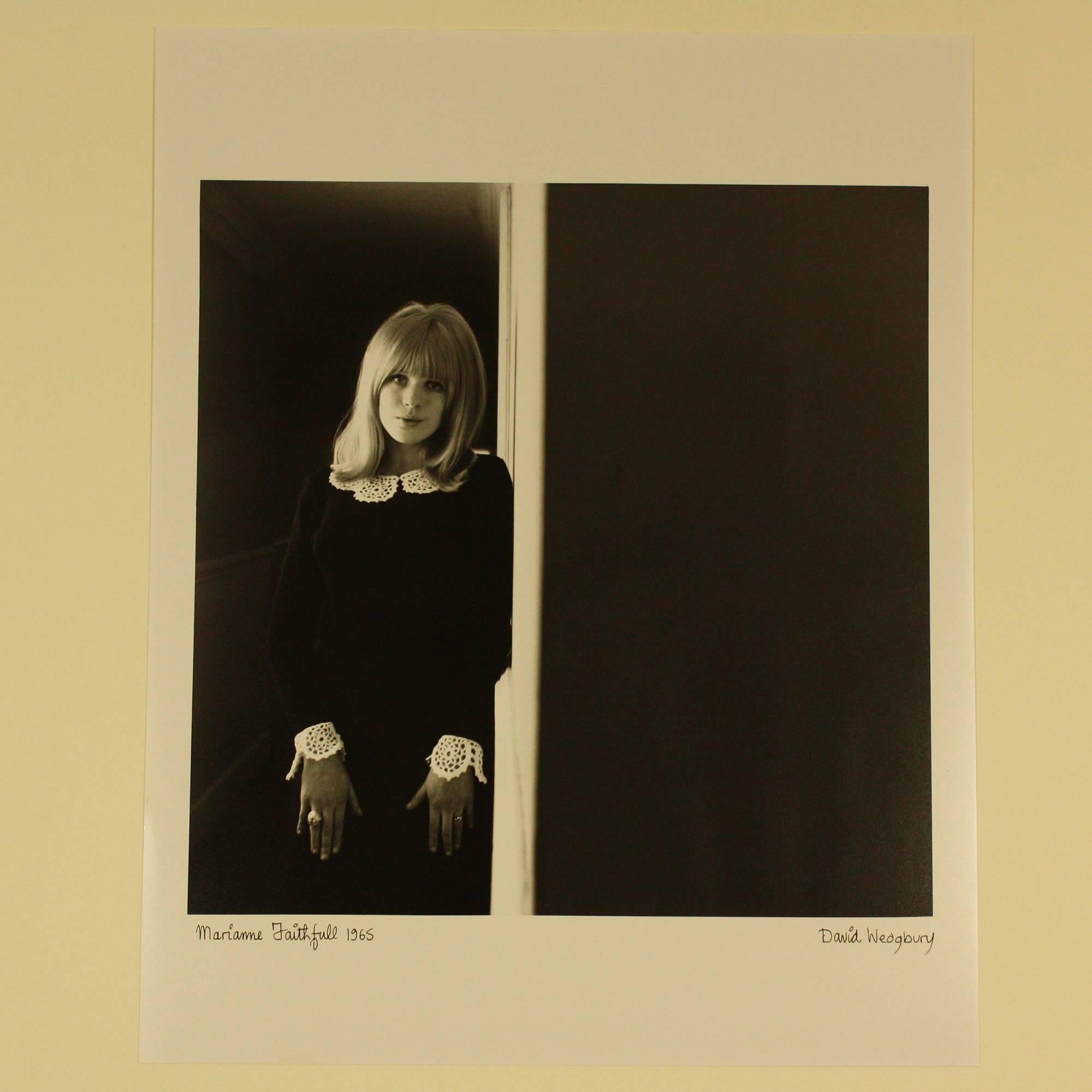 MARIANNE FAITHFULL An Original and Iconic Print signed print by David Wedgbury For Sale 1