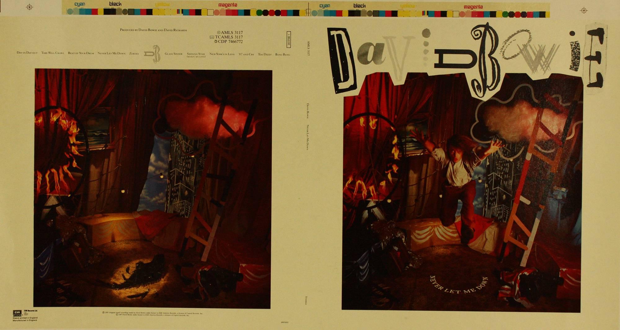 David Bowie Never Let Me Down 1987 Original Production Artwork Uncut Flat Proof For Sale 3