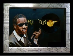 STEVIE WONDER Original Framed and Mounted Oil on Board by James Wilkinson
