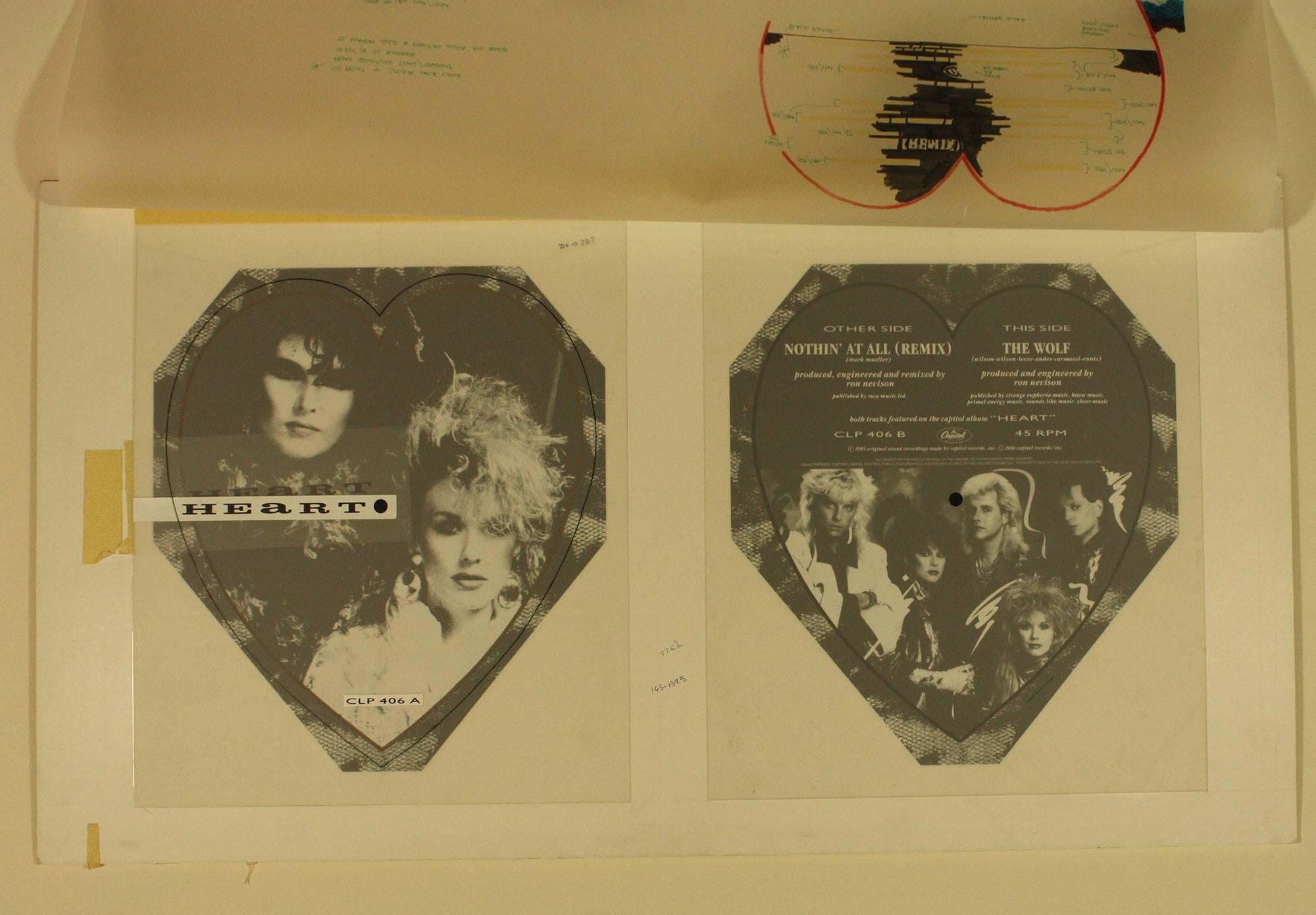 HEART Nothing at All The original Production artwork for  7 ins Picture Disc For Sale 3
