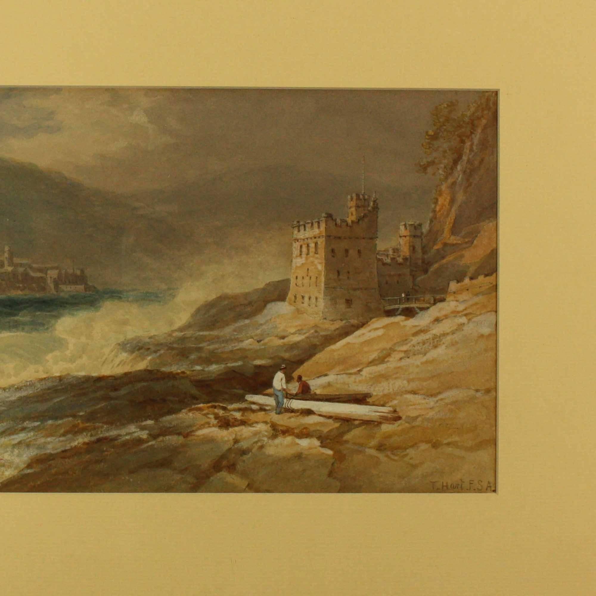 Dartmouth Castle at the entrance to Dartmouth Harbour by Thomas Hart For Sale 2