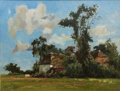 A farmstead during summer