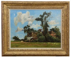 A farmstead during summer