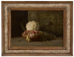 Still life with cauliflower and shallots