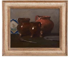 Still life with lead glaze jars