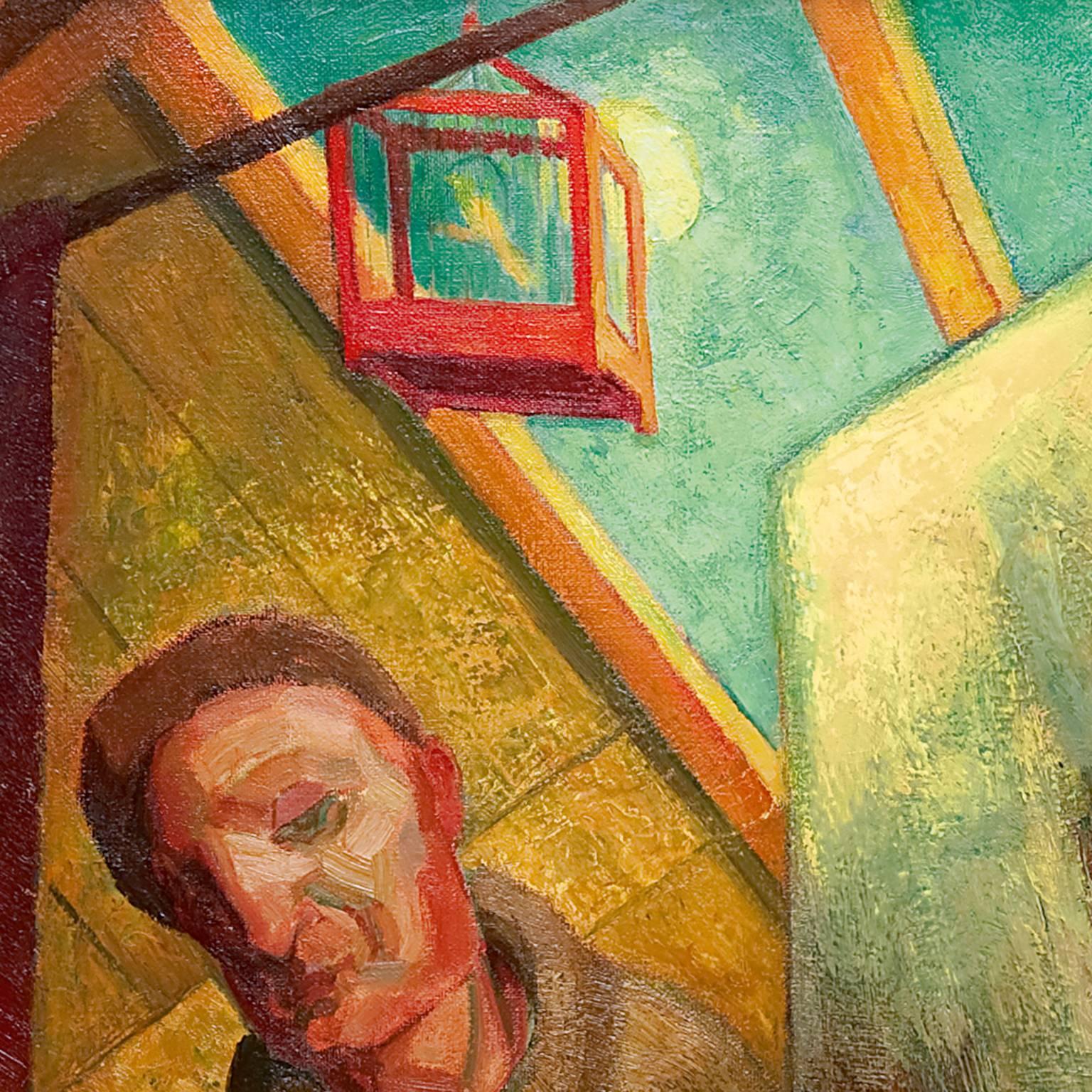 At the studio - Cubist Painting by Hendrikus Jacobus Eshuijs
