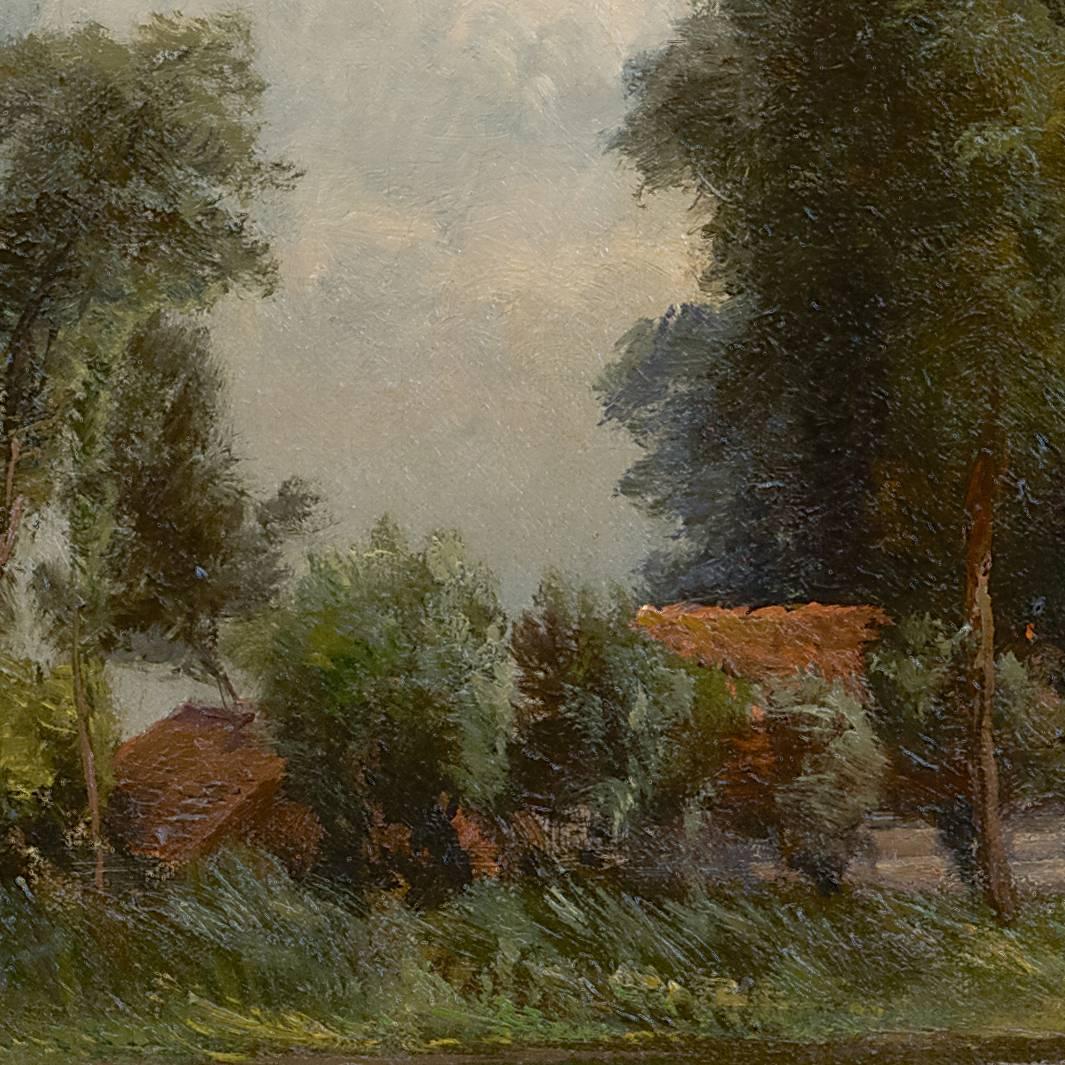 A farm near the water-front - Painting by Hendrik Dirk Kruseman van Elten