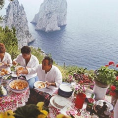 Dining al Fresco on Capri, 1980 - Limited Edition Estate Stamped C-Type Print
