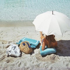 Slim Aarons, Waiting in the Shade - Estate Stamped 16" x 20" C-Type Photograph