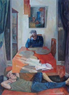 Iliya Mirochnik, Fathers and Sons, Spaces Between series, 50" x 70", oil