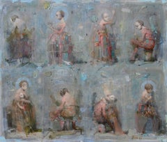 Vachagan Narazyan, "Ladies & Clowns, " 27.25in x 23.25in, oil on canvas