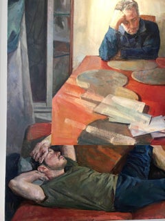Iliya Mirochnik, Fathers and Sons, Spaces Between series, 50" x 70", oil