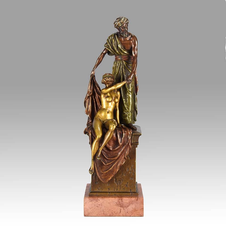 Figurative Sculpture Franz Bergmann - Trader esclave par Franz Bergman