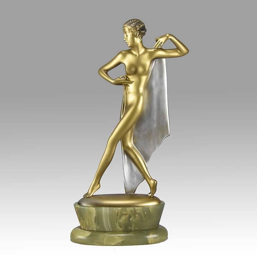 Josef Lorenzl Nude Sculpture - The Shawl by Lorenzl