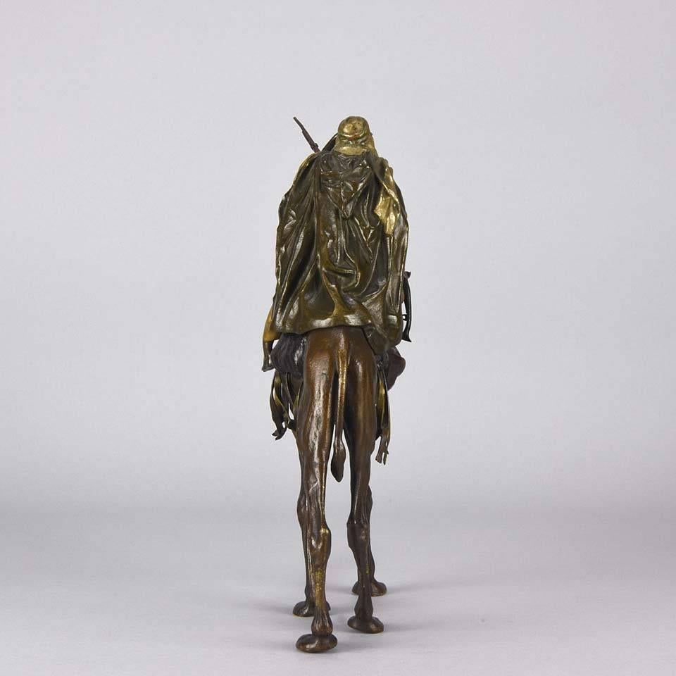 Vienna Bronze of an Arab Warrior on Camel by Bergman 2