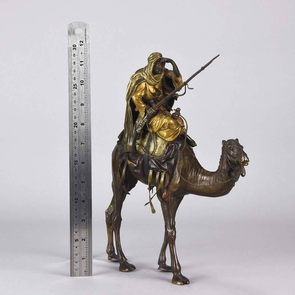 Vienna Bronze of an Arab Warrior on Camel by Bergman 5