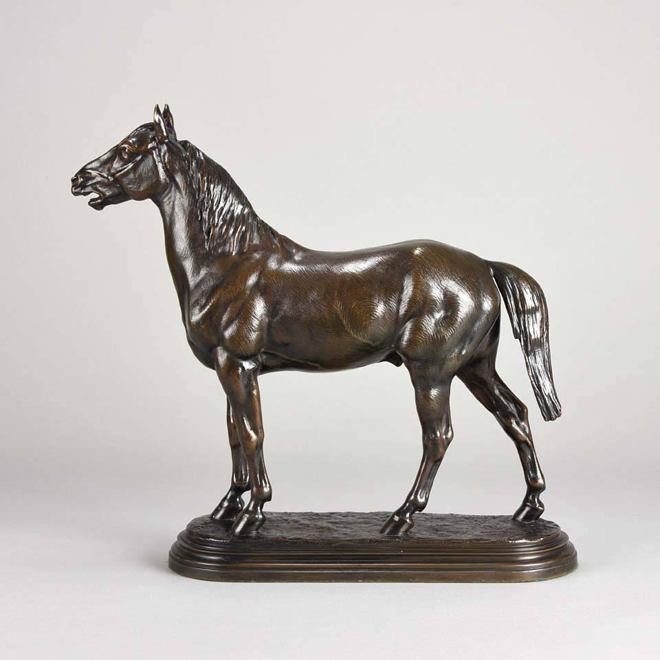 Cheval Hennissant by I Bonheur - Victorian Sculpture by Isidore Jules Bonheur