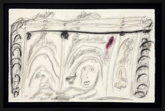 Deep Snow, Large Original Drawing on Paper, Signed, 34 x 49 in. Framed, 1993