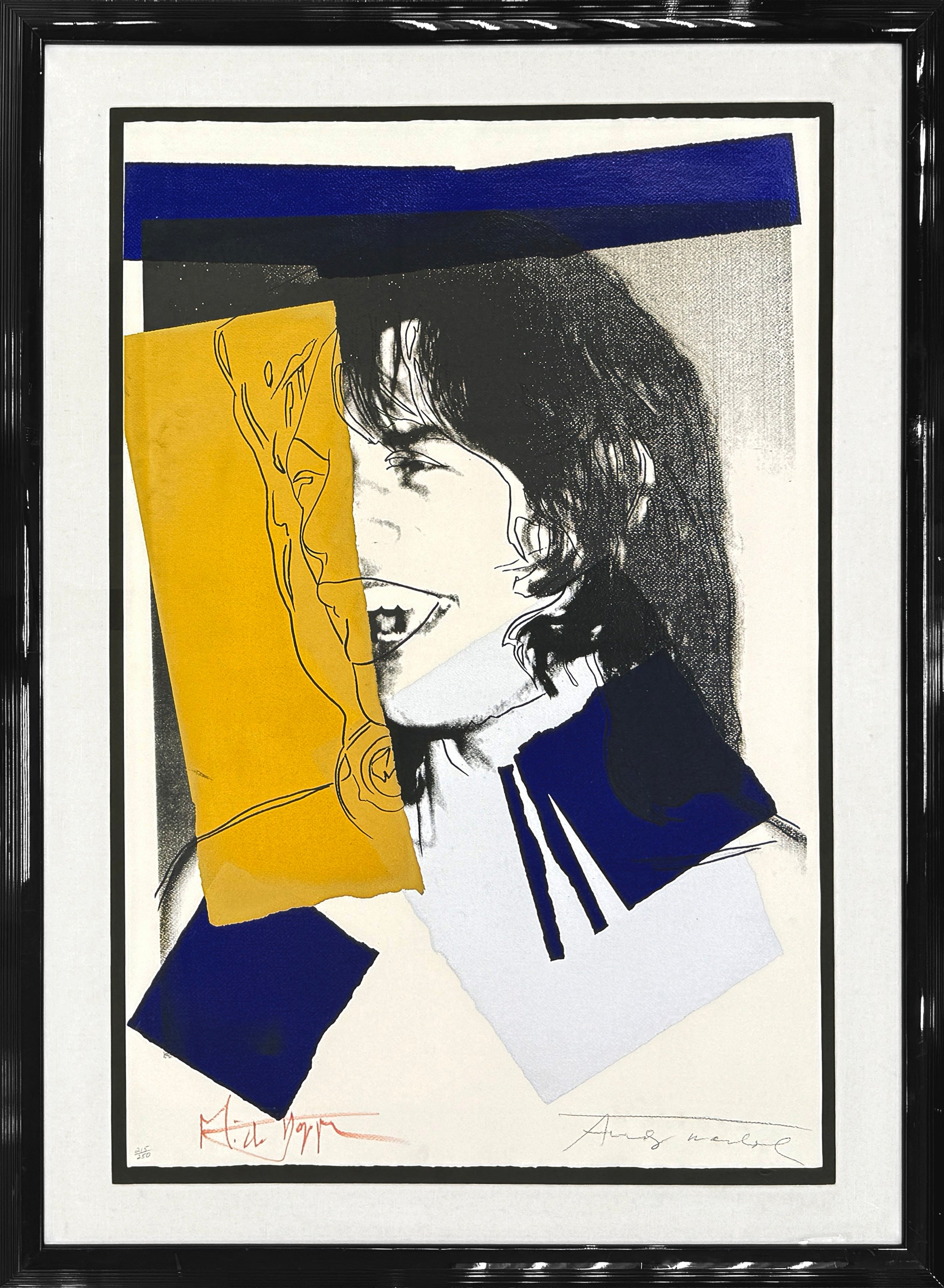 Mick Jagger FS II.142 Screen Print on Paper, Pop Art, Dual Signed, 1975