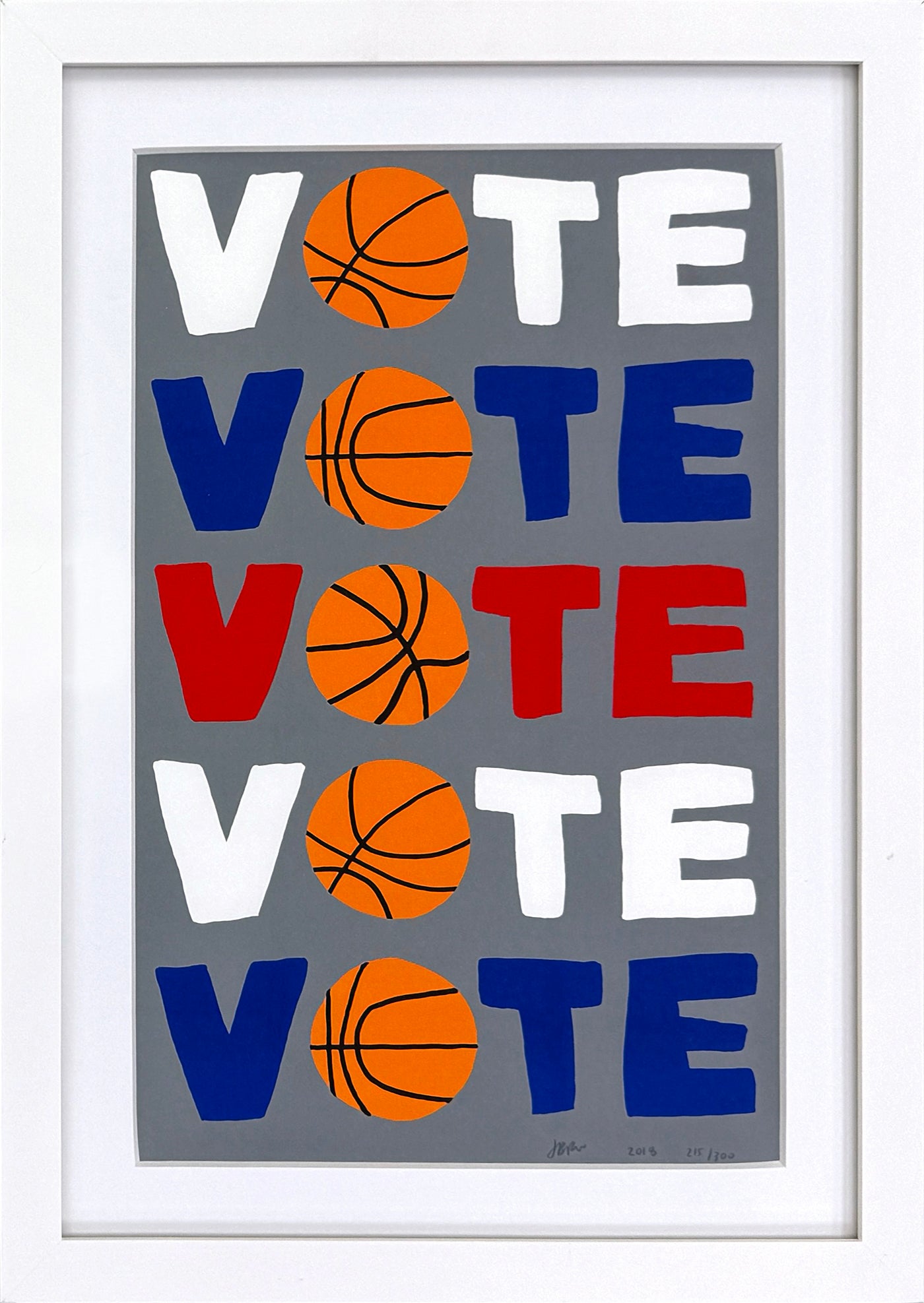 Jonas Wood Figurative Print - VOTE, Hand Signed Screen Print, Edition of 300, Framed, 2018