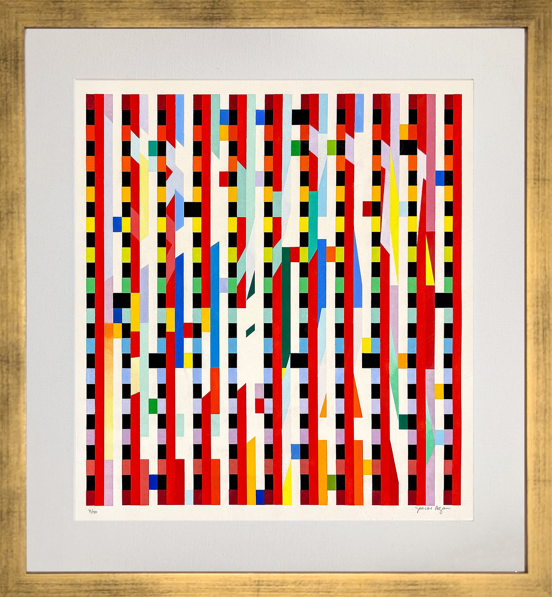 Yaacov Agam Abstract Print - Dalia, Rare Hand Signed Serigraph, Edition 7/150, Framed, 1971