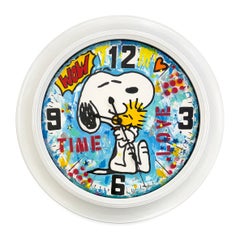 Orologio Snoopy, orologio originale dipinto a mano, firmato, diametro 30"