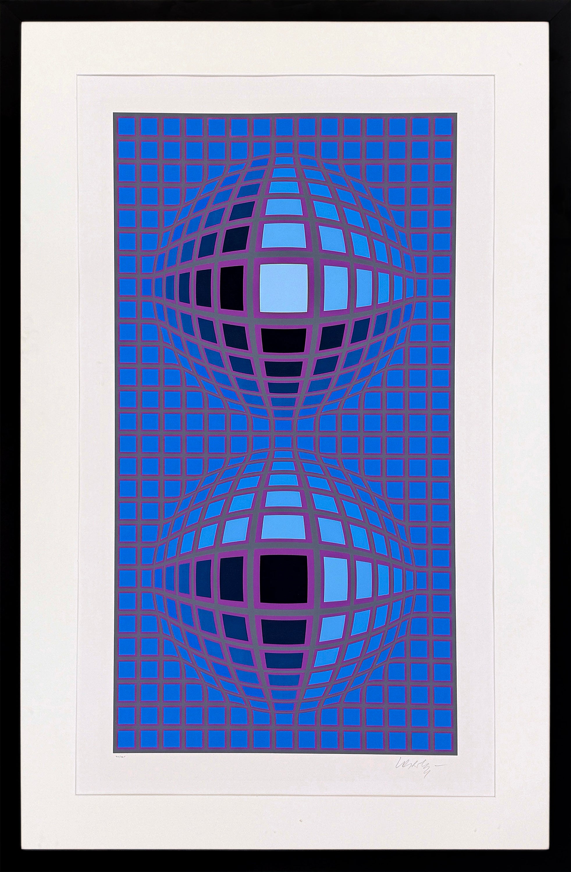 Kardoe, Hand Signed Serigraph, Op Art, Circa 1970, 47 x 30 in. Framed