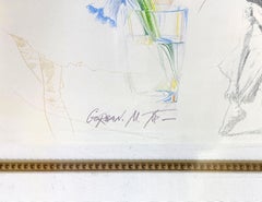 Untitled Large Original Mixed Media on Paper, Signed, 40 x 31 in. Framed